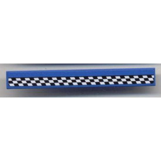 Tile 1 x 8 with Checkered Pattern (Sticker) - Set 8124