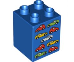 Duplo, Brick 2 x 2 x 2 with 9 Cars Pattern