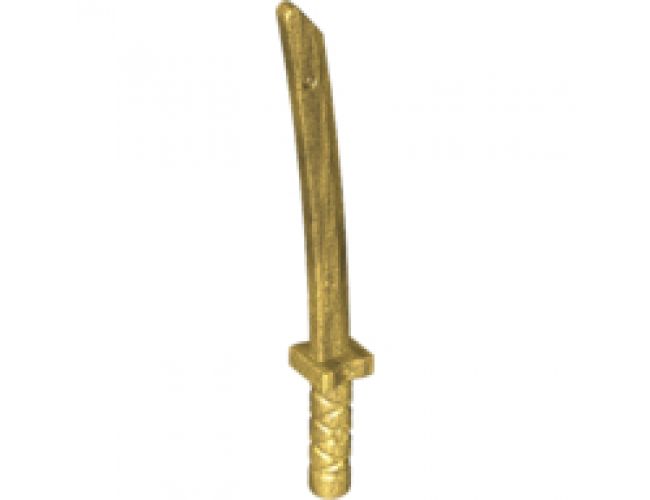 Minifigure, Weapon Sword, Shamshir/Katana (Square Guard) with Capped Pommel and Holes in Crossguard and Blade