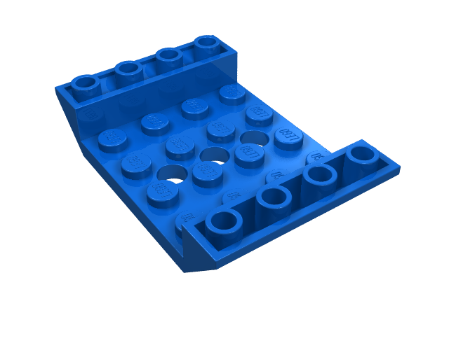 Slope, Inverted 45 6 x 4 Double with 4 x 4 Cutout and 3 Holes