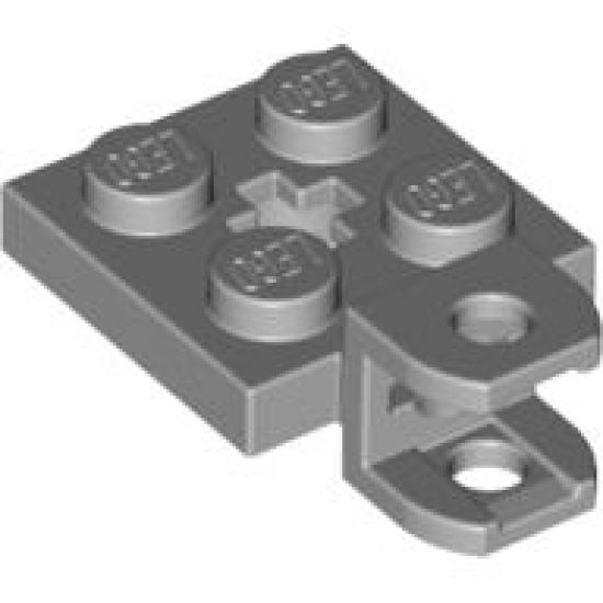 Plate, Modified 2 x 2 with Tow Ball Socket, Short, Flattened with Holes and Axle Hole in Center