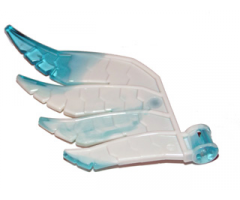 Hero Factory Wing, Feathered with Axle Hole and Marbled Trans-Light Blue Pattern