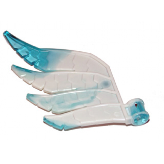 Hero Factory Wing, Feathered with Axle Hole and Marbled Trans-Light Blue Pattern