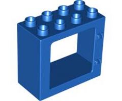 Duplo, Building Door / Window Frame 2 x 4 x 3 Flat Front Surface, Completely Open Back