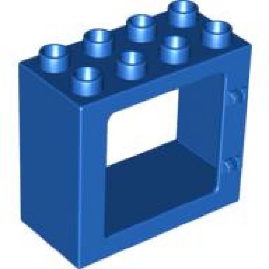 Duplo, Building Door / Window Frame 2 x 4 x 3 Flat Front Surface, Completely Open Back