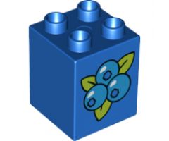 Duplo, Brick 2 x 2 x 2 with Blueberries Pattern