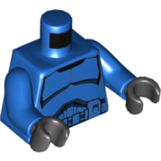 Torso SW Armor Clone Trooper with Belt with Pockets Pattern (Senate Commando) / Blue Arms / Black Hands