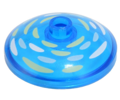 Dish 3 x 3 Inverted (Radar) with White, Bright Light Blue, and Bright Light Yellow Brushstrokes Pattern