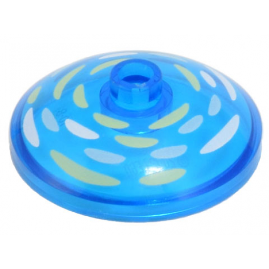 Dish 3 x 3 Inverted (Radar) with White, Bright Light Blue, and Bright Light Yellow Brushstrokes Pattern