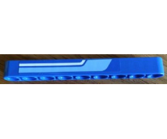Technic, Liftarm 1 x 9 Thick with Medium Blue and White Stripes Pattern Model Right Side (Sticker) - Set 8052