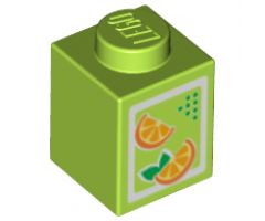 Brick 1 x 1 with Oranges Pattern (Juice Carton)