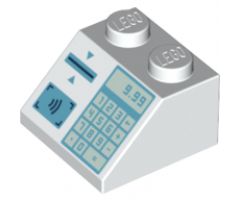 Slope 45 2 x 2 with Medium Azure Cash Register with '9.99', Card Slot and Contactless Payment Pattern