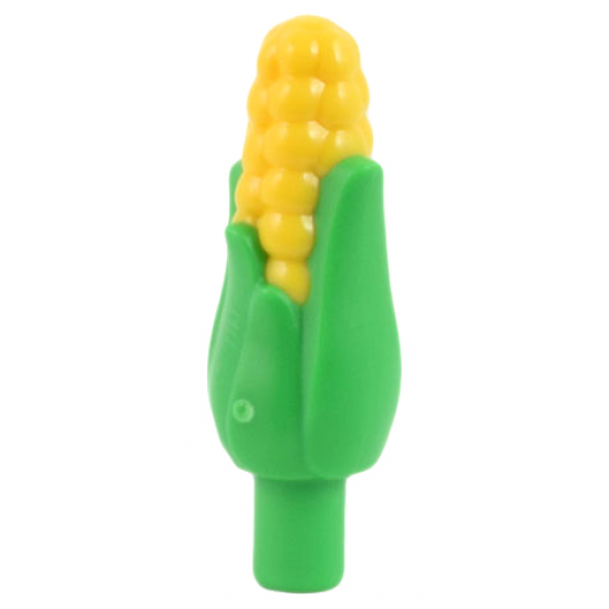 Corn Cob with Husk and Molded Yellow Kernels Pattern (Maize)