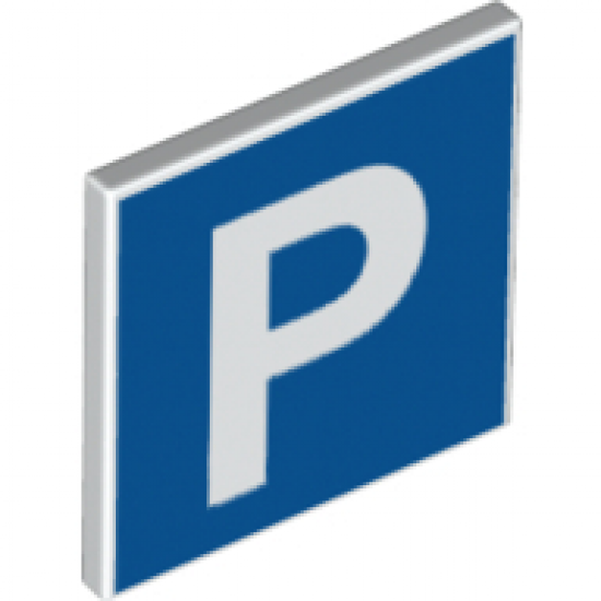 Road Sign 2 x 2 Square with Open O Clip with Parking Pattern