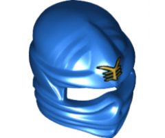 Minifigure, Headgear Ninjago Wrap with Gold Ninjago Logogram 'Lightning' Pattern (Jay)