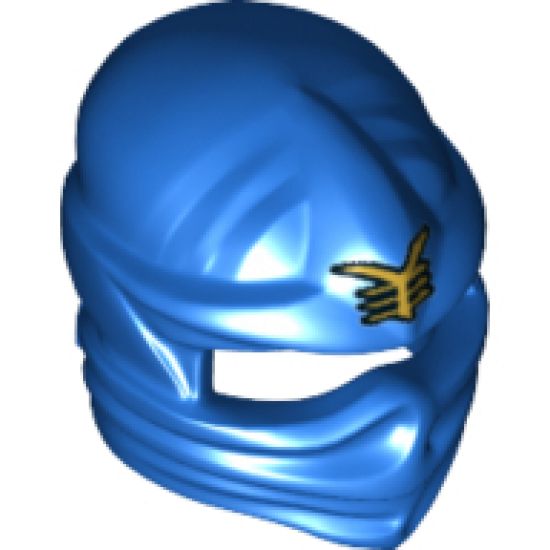 Minifigure, Headgear Ninjago Wrap with Gold Ninjago Logogram 'Lightning' Pattern (Jay)