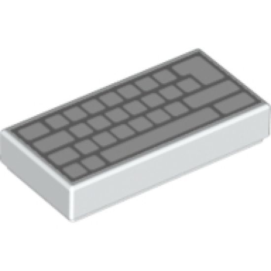 Tile 1 x 2 with Computer Keyboard Blank Keys Pattern