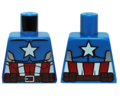 Torso Muscles Outline with White Star, Red and White Stripes and Brown Utility Belt Pattern