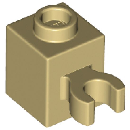 Brick, Modified 1 x 1 with Open O Clip (Vertical Grip) - Hollow Stud
