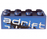 Brick 2 x 4 with 'adrift' Top Half Pattern Model Right Side (Sticker) - Set 8151