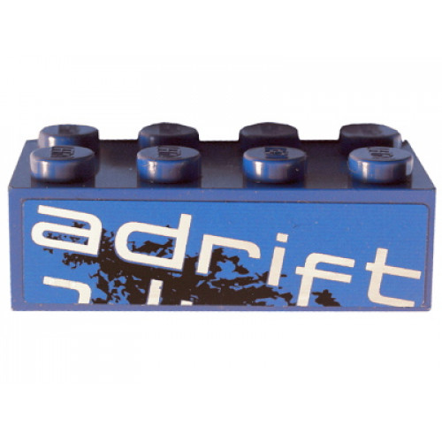 Brick 2 x 4 with 'adrift' Top Half Pattern Model Right Side (Sticker) - Set 8151