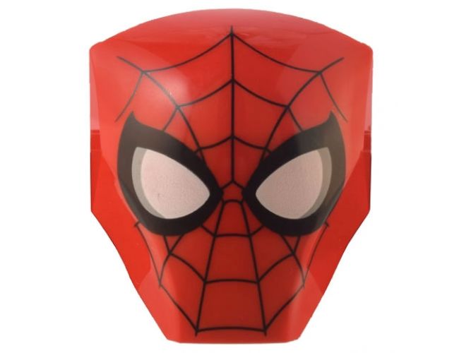 Large Figure Armor, Smooth with 2 x 2 Round Brick Attachment with Black Spider Web Spider-Man Mask Pattern