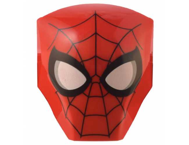 Large Figure Armor, Smooth with 2 x 2 Round Brick Attachment with Black Spider Web Spider-Man Mask Pattern
