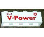 Brick 1 x 4 with Red 'Shell V-Power' Pattern (Sticker) - Set 30196