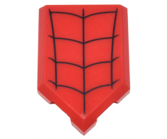 Tile, Modified 2 x 3 Pentagonal with Black Spider Web Pattern