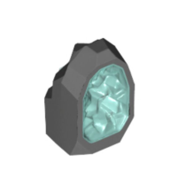 Rock 1 x 1 Geode with Glitter Trans-Light Blue Crystal Interior Pattern