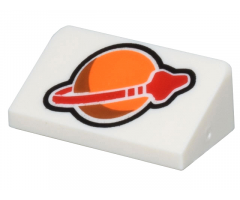 Slope 30 1 x 2 x 2/3 with Orange and Red Classic Space Logo Pattern
