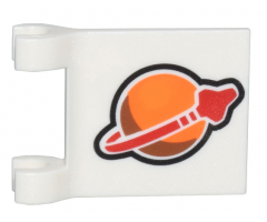Flag 2 x 2 Square with Flared Edge with Orange and Red Classic Space Logo Pattern on Both Sides