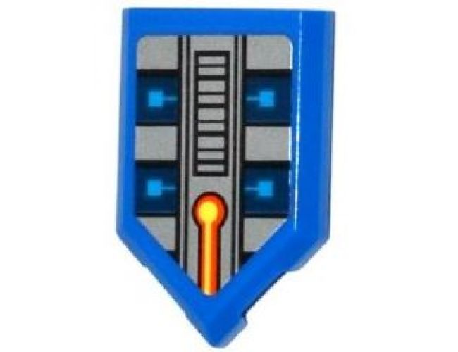 Tile, Modified 2 x 3 Pentagonal with Red and Yellow Circuitry, Grille and Blue Microchips Pattern (Sticker) - Set 70315