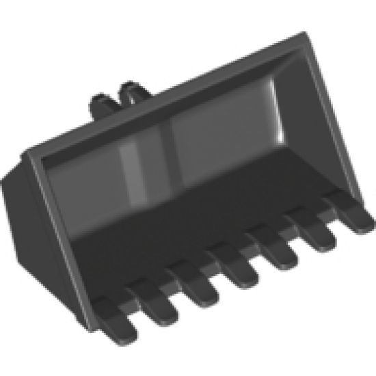Vehicle Digger Bucket 7 Teeth 3 x 6, Rise Inside with Locking 2 Finger Hinge