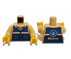 Torso Wildlife Rescue with Blue Vest, Pockets and 'RESCUE' on Back Pattern / Tan Arms / Yellow Hands