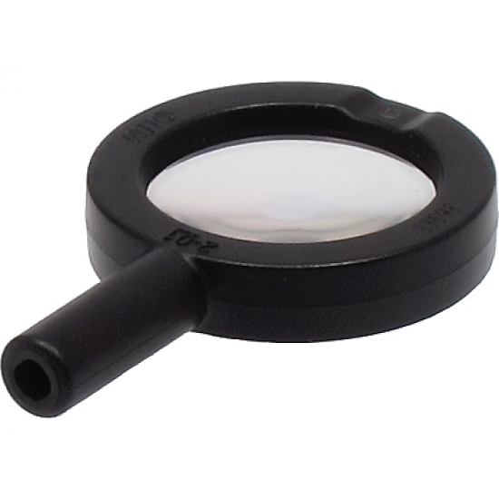Minifigure, Utensil Magnifying Glass Thick Frame and Hollow Handle with Trans-Clear Lens