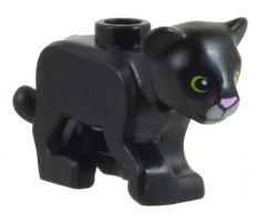 Lion Baby Cub with Lime Eyes and Dark Bluish Gray and Bright Pink Nose Pattern (Panther Tendi)
