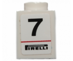 Brick 1 x 1 with '7' and 'PIRELLI' Pattern (Sticker) - Set 30192