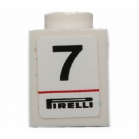 Brick 1 x 1 with '7' and 'PIRELLI' Pattern (Sticker) - Set 30192