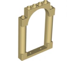 Door, Frame 1 x 6 x 7 Rounded Pillars with Top Arch and Notches