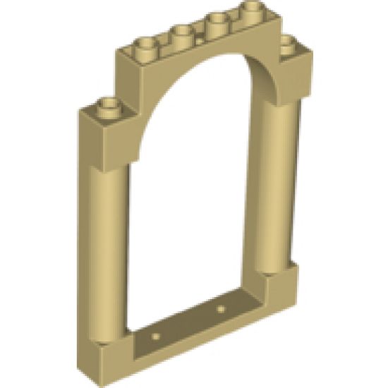 Door, Frame 1 x 6 x 7 Rounded Pillars with Top Arch and Notches