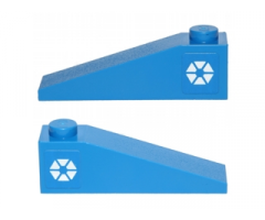 Slope 18 4 x 1 with White Triangles in Hexagonal Pattern on Both Sides (SW Separatists Insignia) (Stickers) - Set 75012