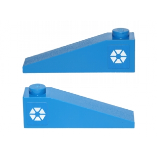 Slope 18 4 x 1 with White Triangles in Hexagonal Pattern on Both Sides (SW Separatists Insignia) (Stickers) - Set 75012