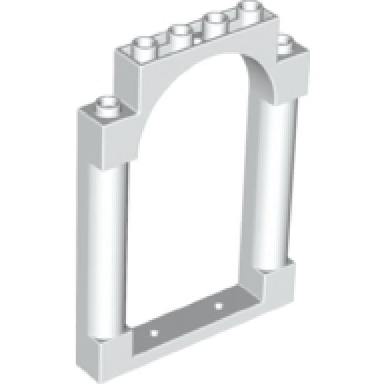 Door, Frame 1 x 6 x 7 Rounded Pillars with Top Arch and Notches