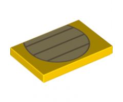 Tile 2 x 3 with Partial Circle and Three Lines Pattern (Larry)