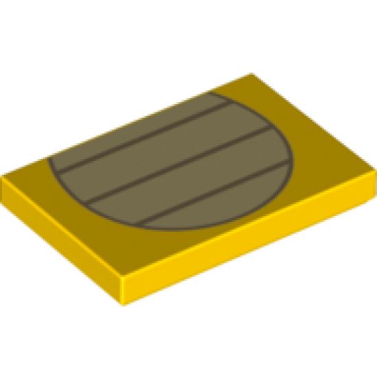 Tile 2 x 3 with Partial Circle and Three Lines Pattern (Larry)