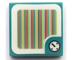 Tile 2 x 2 with Super Mario Scanner Code Time Block / Timer / Clock Pattern (Sticker) - Sets 71389 / 71408