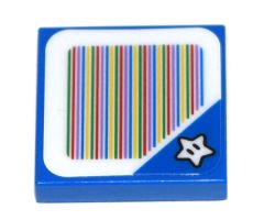 Tile 2 x 2 with Super Mario Scanner Code Super Star Block Pattern (Sticker) - Sets 30389 / 71367 / 71377 / 71383 / 71388 / 71400 / 71419