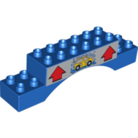 Duplo, Brick 2 x 10 x 2 Arch with Car Wash and Arrows Pattern