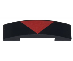 Slope, Curved 4 x 1 x 2/3 Double with Red Triangle Pattern